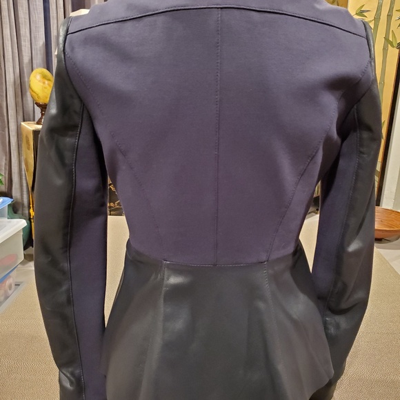 Via Spiga Womens Lighweight Leather Ponte Jacket - Picture 2 of 4